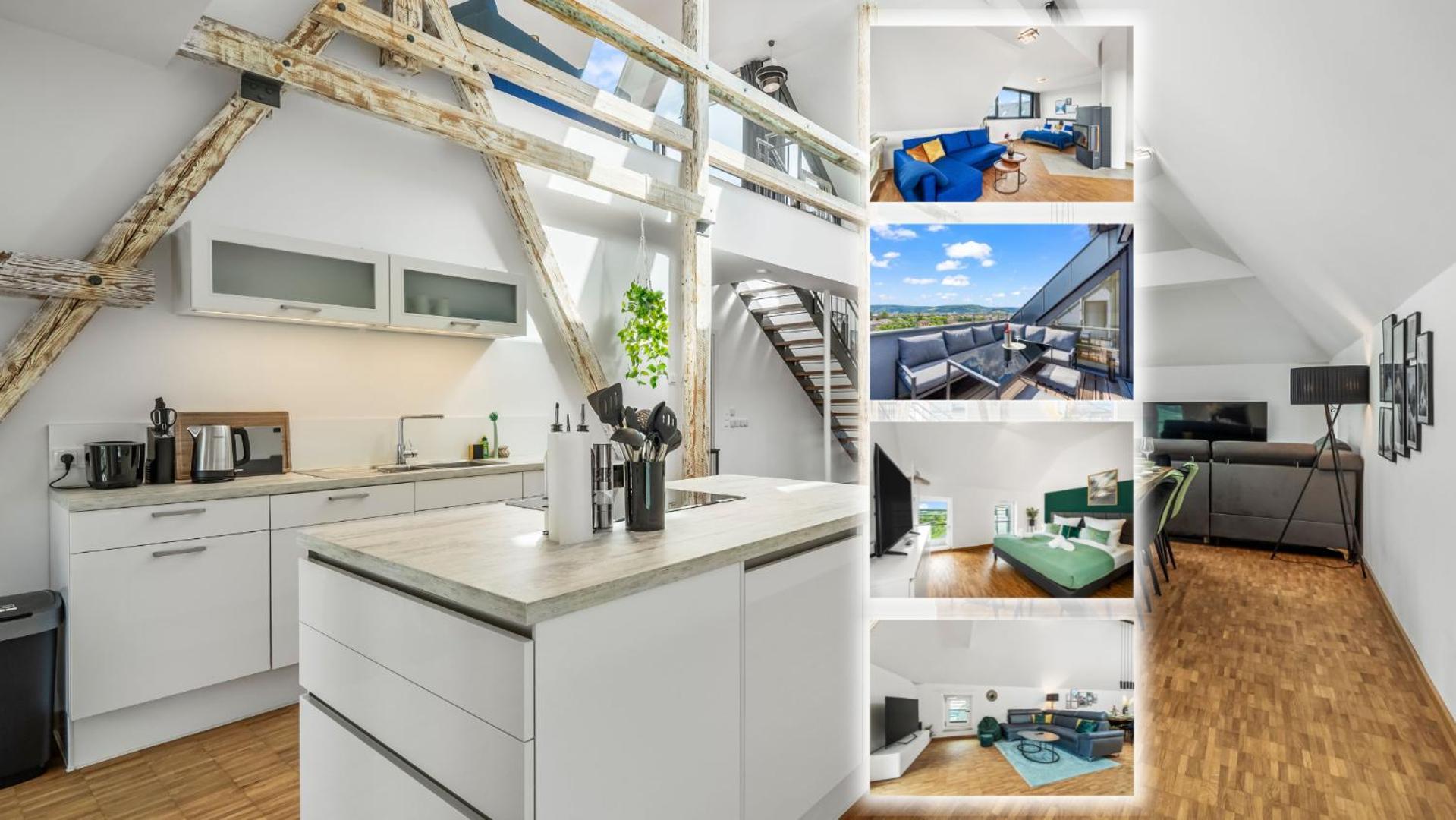 Dnd Design Loft I 170Qm I Parken I Balkon I Workstation I Netflix I Kaffee I Waschmaschine I Trockner I Xbox I Ausblick Apartment เวิร์ซบวร์ก ภายนอก รูปภาพ